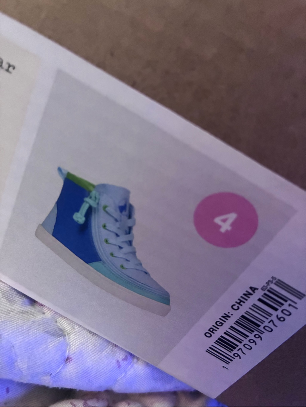 Kids Light Blue High Top Canvas Sneakers — image 5 of 6